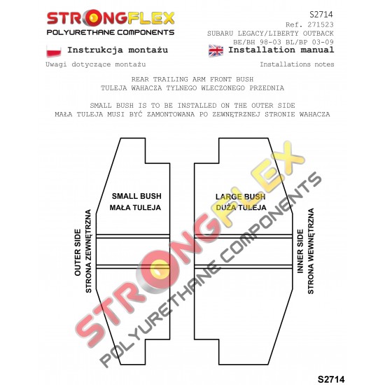 271523B: Rear trailing arm front bush