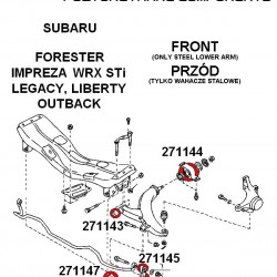 276036B: Front anti roll bar bush kit