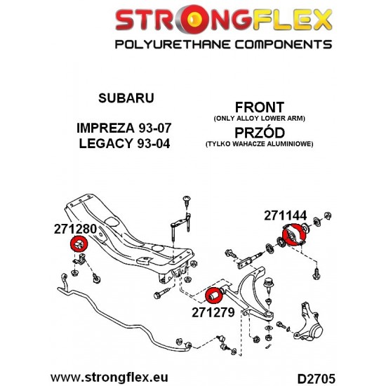 276117A: Front anti roll bush kit SPORT