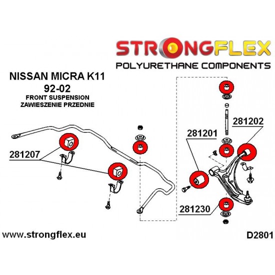 281202A: Front wishbone rear bush SPORT