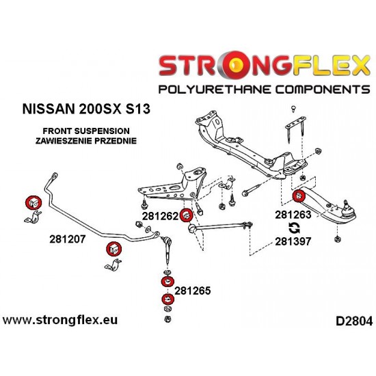 281262A: Front lower radius arm to chassis bush SPORT