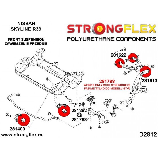 281262A: Front lower radius arm to chassis bush SPORT