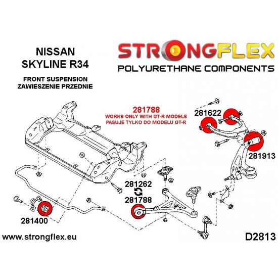 281262A: Front lower radius arm to chassis bush SPORT