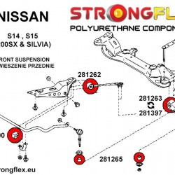 281265A: Front anti roll bar link bush SPORT