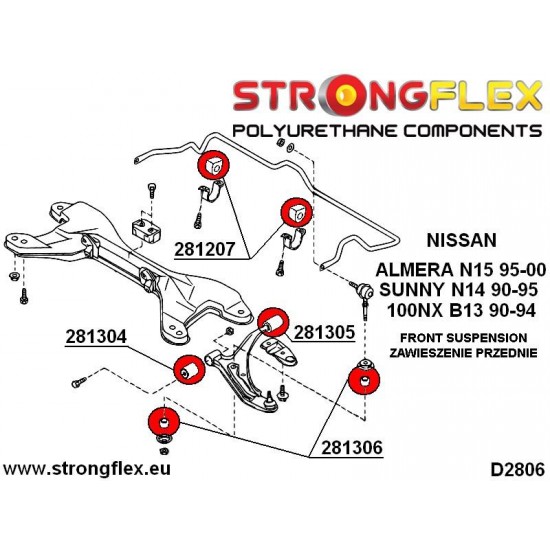 281306A: Anti roll bar link bush SPORT