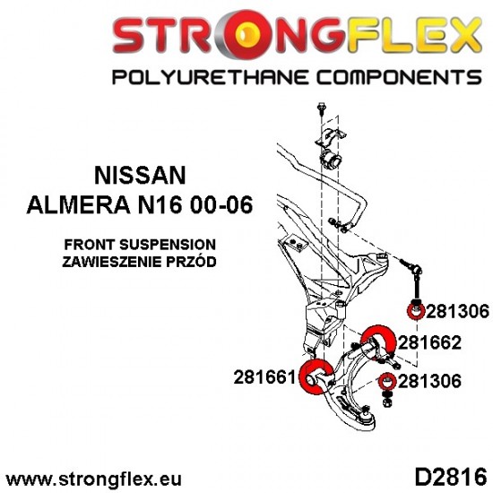 281662A: Tuleja wahacza frontego rear SPORT