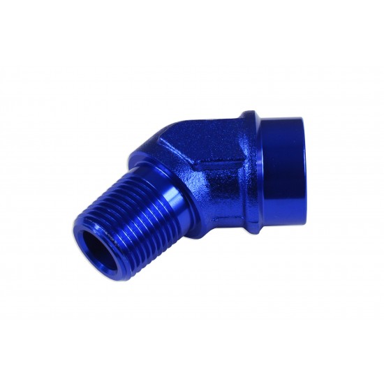 Adapter 3/8 NPT 45' female-male coupler hose fitting Blue