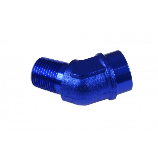 Adapter 3/8 NPT 45' female-male coupler hose fitting Blue