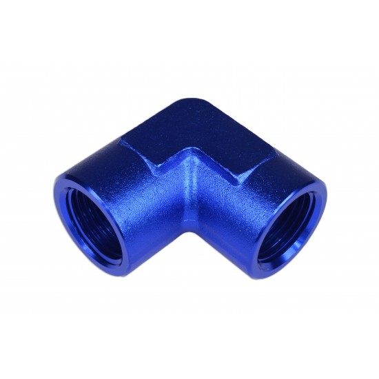 Adapter 3/8 NPT 90' female-female coupler hose fitting Blue