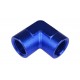 Adapter 3/8 NPT 90' female-female coupler hose fitting Blue