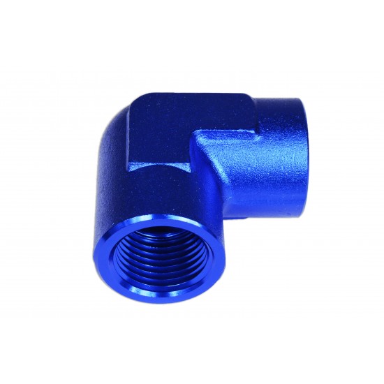 Adapter 3/8 NPT 90' female-female coupler hose fitting Blue
