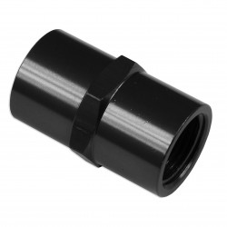 3/8 NPT to 3/8 NPT Straight Female Coupler Union Bush Oil Hose Fitting Adapter Black