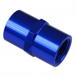 3/8 NPT to 3/8 NPT Straight Female Coupler Union Bush Oil Hose Fitting Adapter Blue