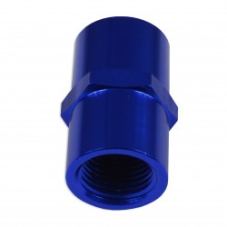 3/8 NPT to 3/8 NPT Straight Female Coupler Union Bush Oil Hose Fitting Adapter Blue