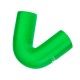 Silicone elbow 135' 57mm Green