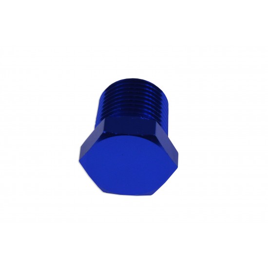 Adapter 3/8 NPT Hex Head Socket Blanking Plug Bung Blocker Male Fuel Oil Blue