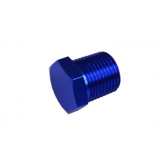 Adapter 3/8 NPT Hex Head Socket Blanking Plug Bung Blocker Male Fuel Oil Blue