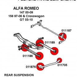 Alfa Romeo 147 156 GT 011187B: Rear anti roll bar bush