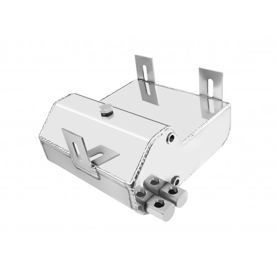 2L Aluminium Alloy Polished Radiator Overflow Surge Tank & Oil Tank Can JRspec