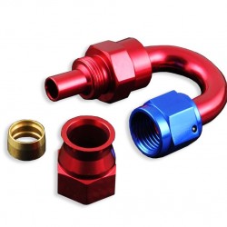 AN -10 AN10 JIC 180' Degree PTFE Fuel Oil Fitting hose end Red