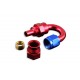 AN -10 AN10 JIC 180' Degree PTFE Fuel Oil Fitting hose end Red