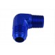 Adapter AN10-3/4 NPT 90' male-male coupler hose fitting Blue