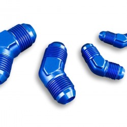 Adapter AN10 45' male-male coupler hose fitting Blue