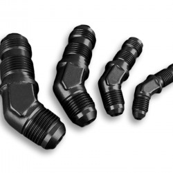 Adapter AN10 JIC bulkhead 45' male fuel hose fitting Black