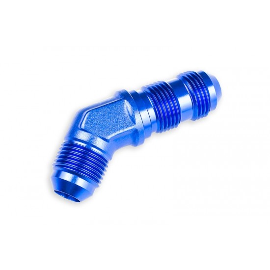 Adapter AN10 JIC bulkhead 45' male fuel hose fitting Blue