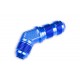 Adapter AN10 JIC bulkhead 45' male fuel hose fitting Blue