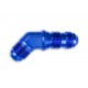 Adapter AN10 JIC bulkhead 45' male fuel hose fitting Blue