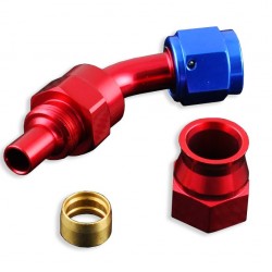 AN -10 AN10 JIC 45' Degree PTFE Fuel Oil Fitting hose end Red