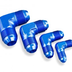 Adapter AN10 90' male-male coupler hose fitting Blue