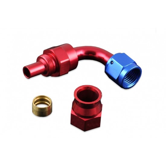 AN -10 AN10 JIC 90' Degree PTFE Fuel Oil Fitting hose end Red