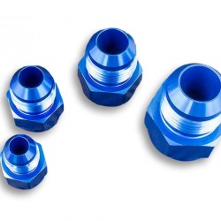 Adapter AN10 male to AN6 female JIC reducer hose fitting Blue