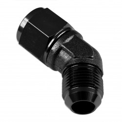 Adapter AN12 45' female-male coupler hose fitting Black