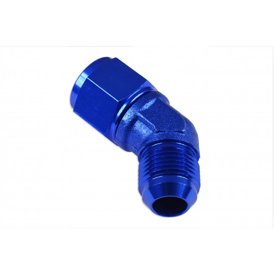 Adapter AN12 45' female-male coupler hose fitting Blue