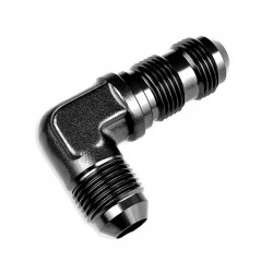 Adapter AN12 JIC bulkhead 90' male fuel hose fitting Black