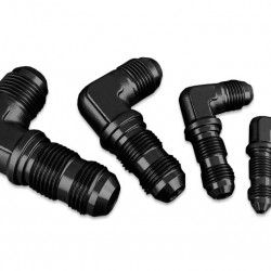 Adapter AN12 JIC bulkhead 90' male fuel hose fitting Black