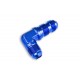 Adapter AN12 JIC bulkhead 90' male fuel hose fitting Blue