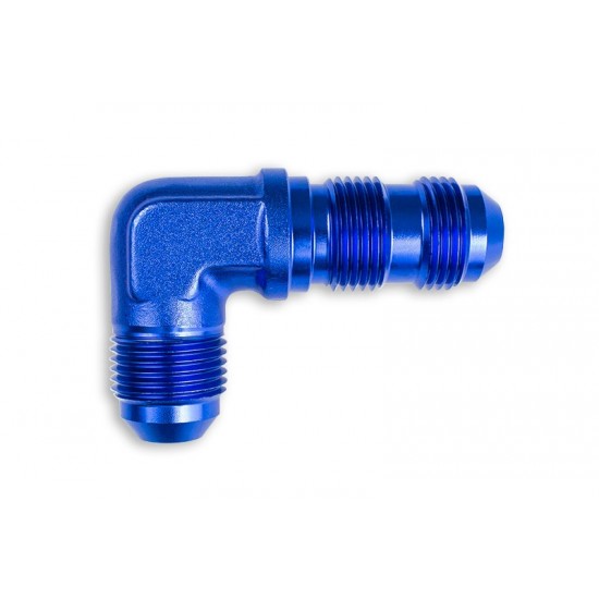 Adapter AN12 JIC bulkhead 90' male fuel hose fitting Blue