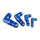 Adapter AN12 JIC bulkhead 90' male fuel hose fitting Blue