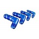 Adapter AN12 JIC bulkhead 90' male fuel hose fitting Blue