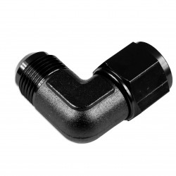 Adapter AN12 90' female-male coupler hose fitting Black