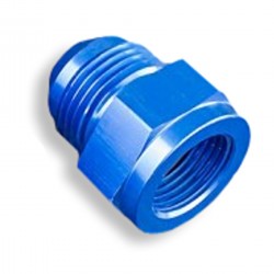 Adapter AN12 male to AN10 female JIC reducer hose fitting Blue