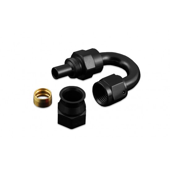 AN -4 AN4 JIC 180' Degree PTFE Fuel Oil Fitting hose end Black