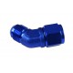 Adapter AN4 45' female-male coupler hose fitting Blue