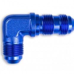Adapter AN4 JIC bulkhead 90' male fuel hose fitting Blue