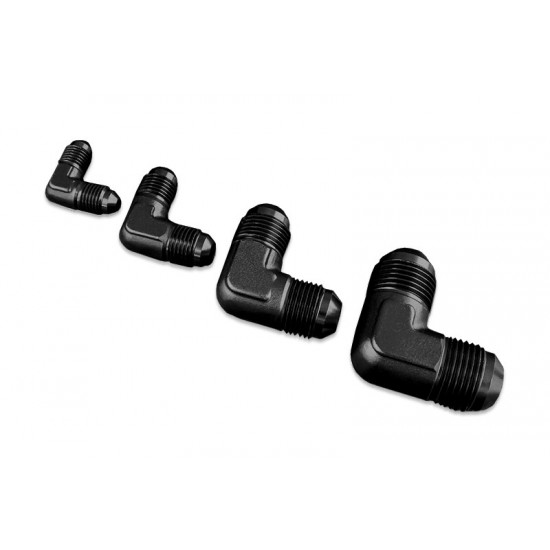 Adapter AN4 90' male-male coupler hose fitting Black