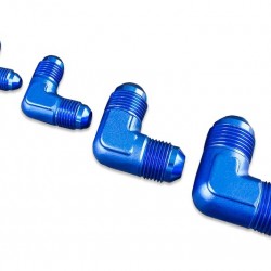 Adapter AN4 90' male-male coupler hose fitting Blue